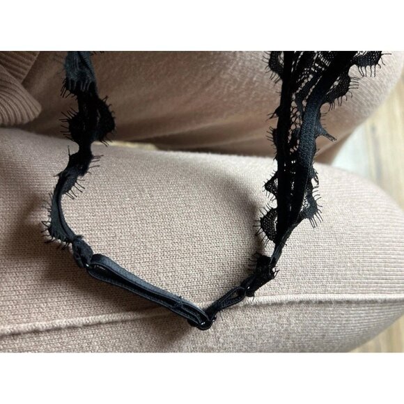 PINK Victoria's Secret Black Lace Bralette Lightly Lined Halter Size Small Women - Picture 8 of 8